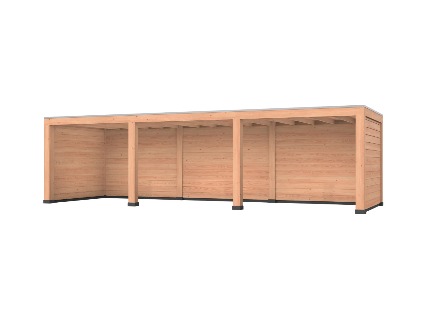 Douglas overkapping, 900 x 300, met achterwand en twee zijwanden, Westwood Modern - Afbeelding 1